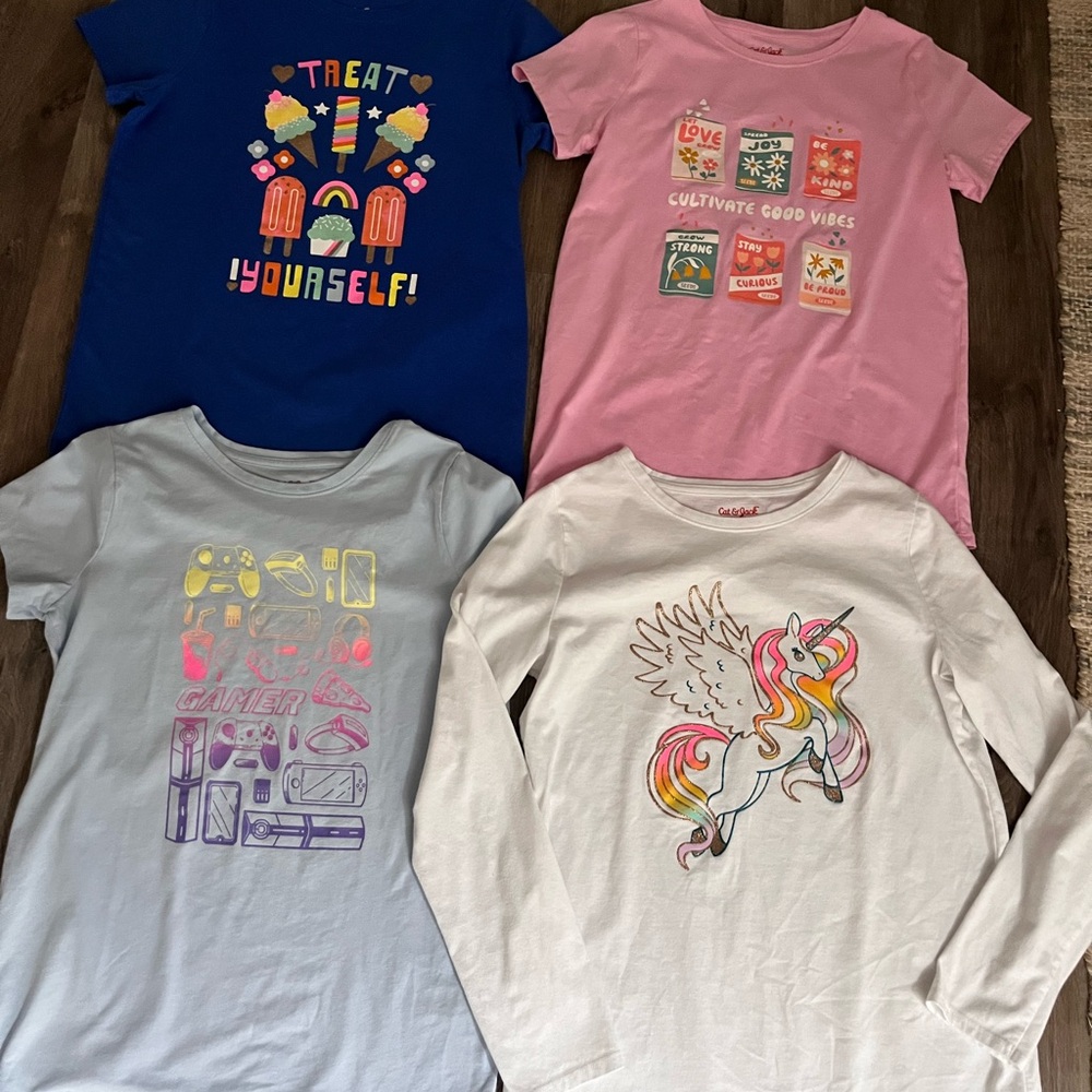Girls Size 14/16 Short sleeve long Sleeves Shirts Graphic Tees